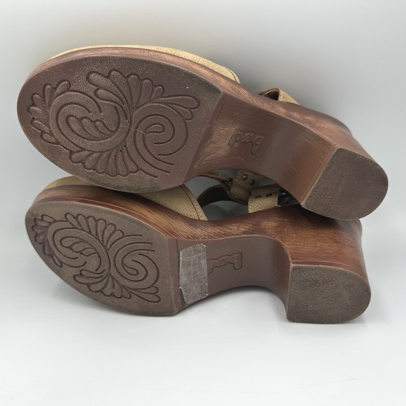 b.o.c. by Born Natasha Boho Hippie Tan Platform Clogs Faux Leather Womens 10M - Picture 7 of 12